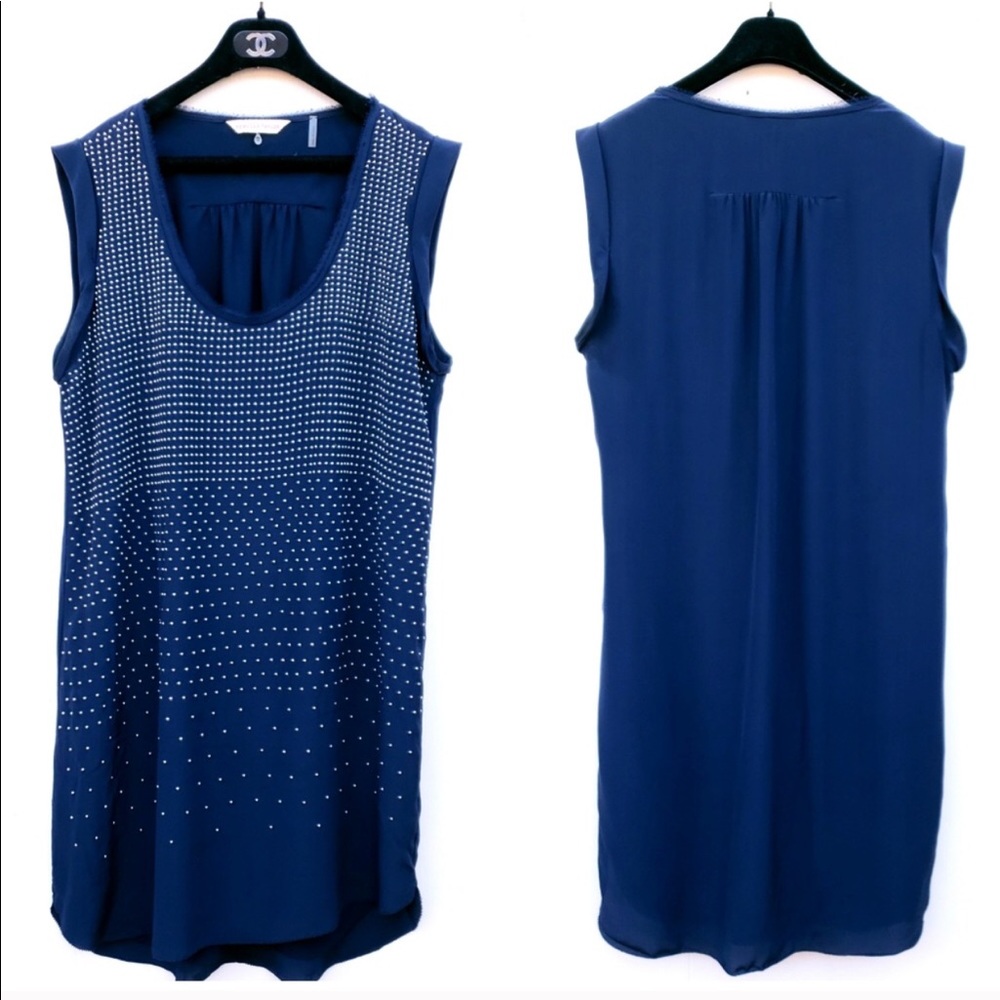 Rebecca Taylor Blue Silver Shift Dress